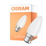 Osram Parathom Classic LED B22d Candle Filament Frosted 4.8W 470lm - 827 Extra Warm White | Dimmable - Replaces 40W