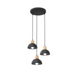 Emibig Ceiling Light Seco Steel Black | Suitable for 3x E27 - Max 15W