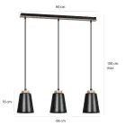 Emibig Pendant Bolero Steel Black | Suitable for 3x E27 - Max 15W