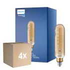 Multipack 4x Philips Classic LED E27 Tubular Filament Gold 7W 470lm - 820 Extra Warm White | Replaces 40W