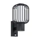 Eglo Wall Light Ravello Steel Black | IP44 - Suitable for 1x E27 - Motion Sensor